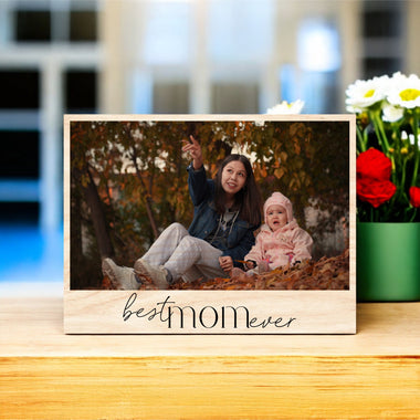 Mother's Day Vintage Wood Photo - Best Mom Ever