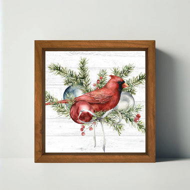 Christmas Spirit Cardinal Wood Sign