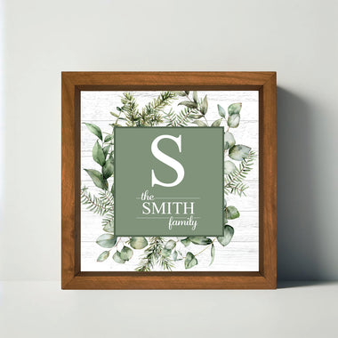 Christmas Spirit Family Monogram Wreath Sign - 0