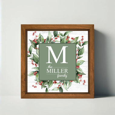 Christmas Spirit Family Monogram Sign