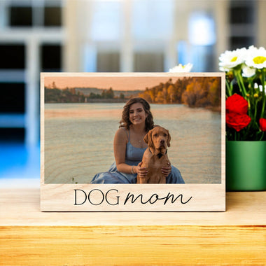 Mother's Day Vintage Wood Photo - Dog Mom - 0