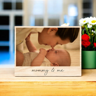 Mother's Day Vintage Wood Photo - First Mother's Day