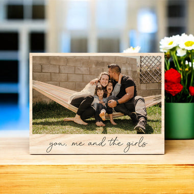 Mother's Day Vintage Wood Photo - You, Me, and the Girls - 0
