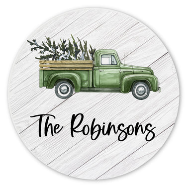 Personalized Family Name Green Rustic Truck Ceramic Set - 0