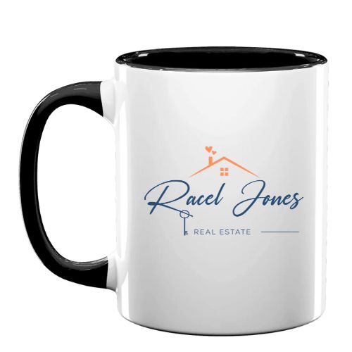 11oz Custom Logo Coffee Mug with Black Handle