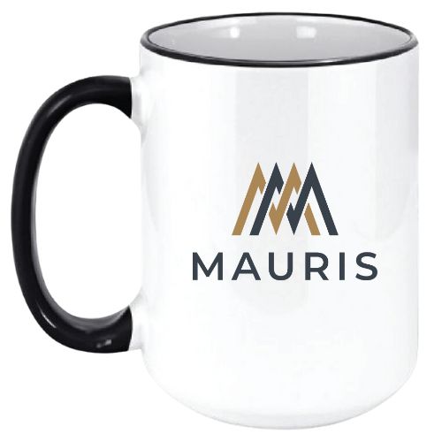 15oz Custom Logo Coffee Mug with Black Handle