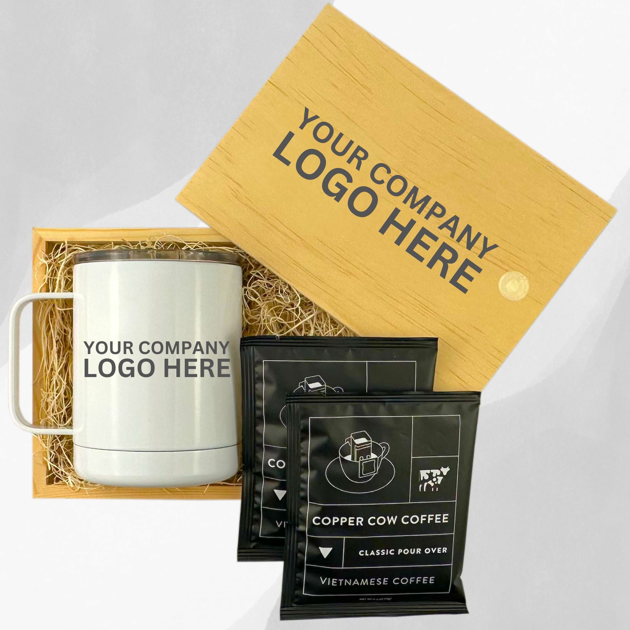 Corporate Gift Box with Mug and Wooden Box