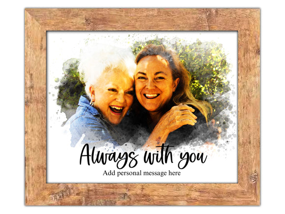 Memorial Watercolor Portrait | Custom Framed Portrait from Photo