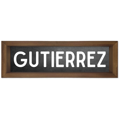 Custom Family Name Wood Framed Sign Chalkboard - 0