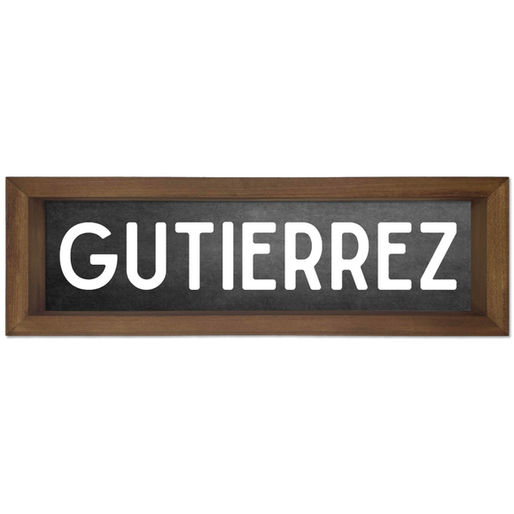 Custom Family Name Wood Framed Sign Chalkboard