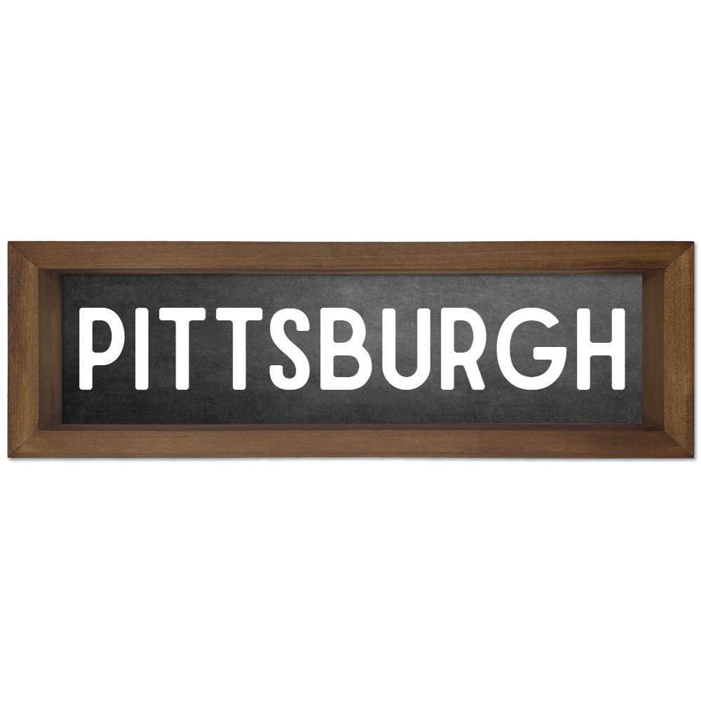 Custom Hometown Wood Framed Sign 6X17 Chalkboard - 0