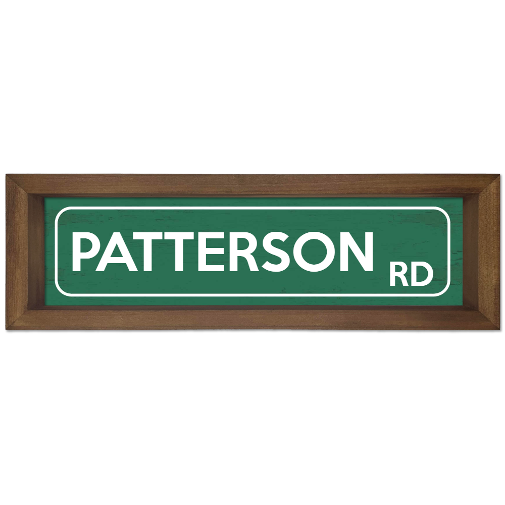 Custom Street Sign Wood Framed Sign 6X17 - 0