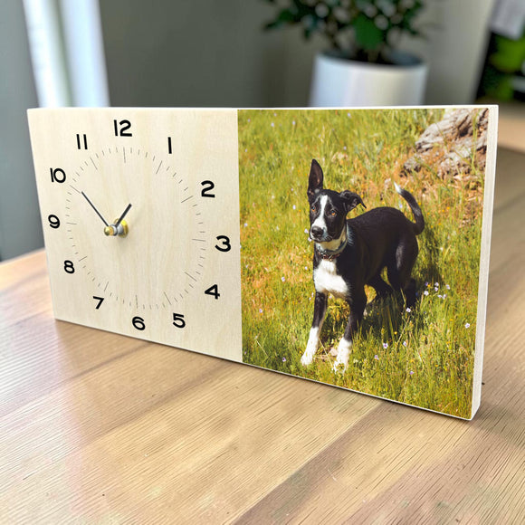 Minimalist Rectangular Wooden Tabletop Clock