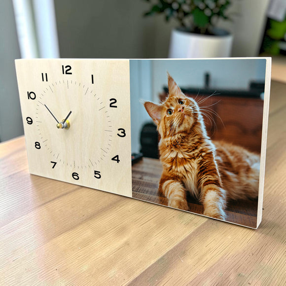 Minimalist Rectangular Wooden Tabletop Clock