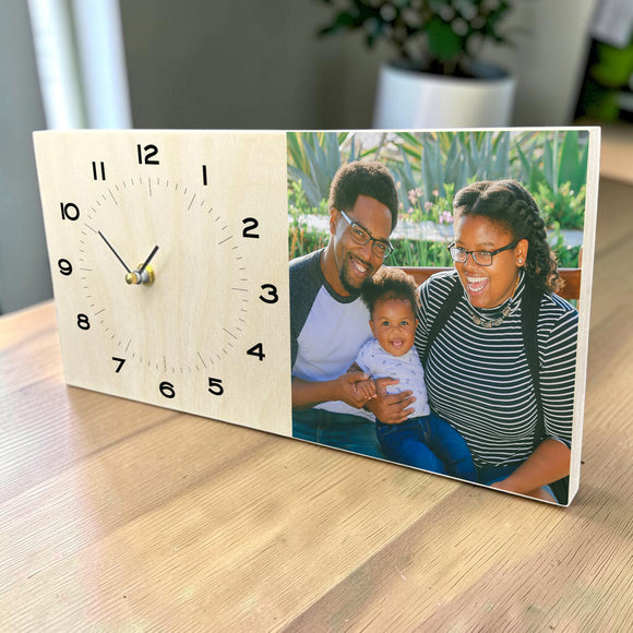 Minimalist Rectangular Wooden Tabletop Clock