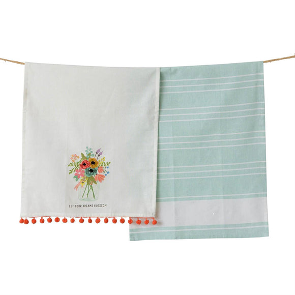 Pair of Tea Towels - Let Your Dreams Blossom