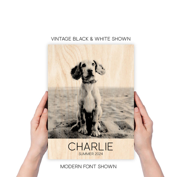 Wood Photo Prints with Text