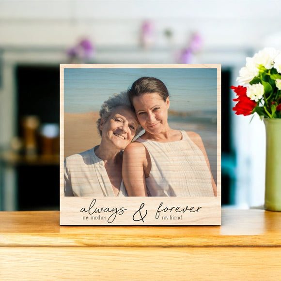Mother's Day Vintage Wood Photo - Always My Mother
