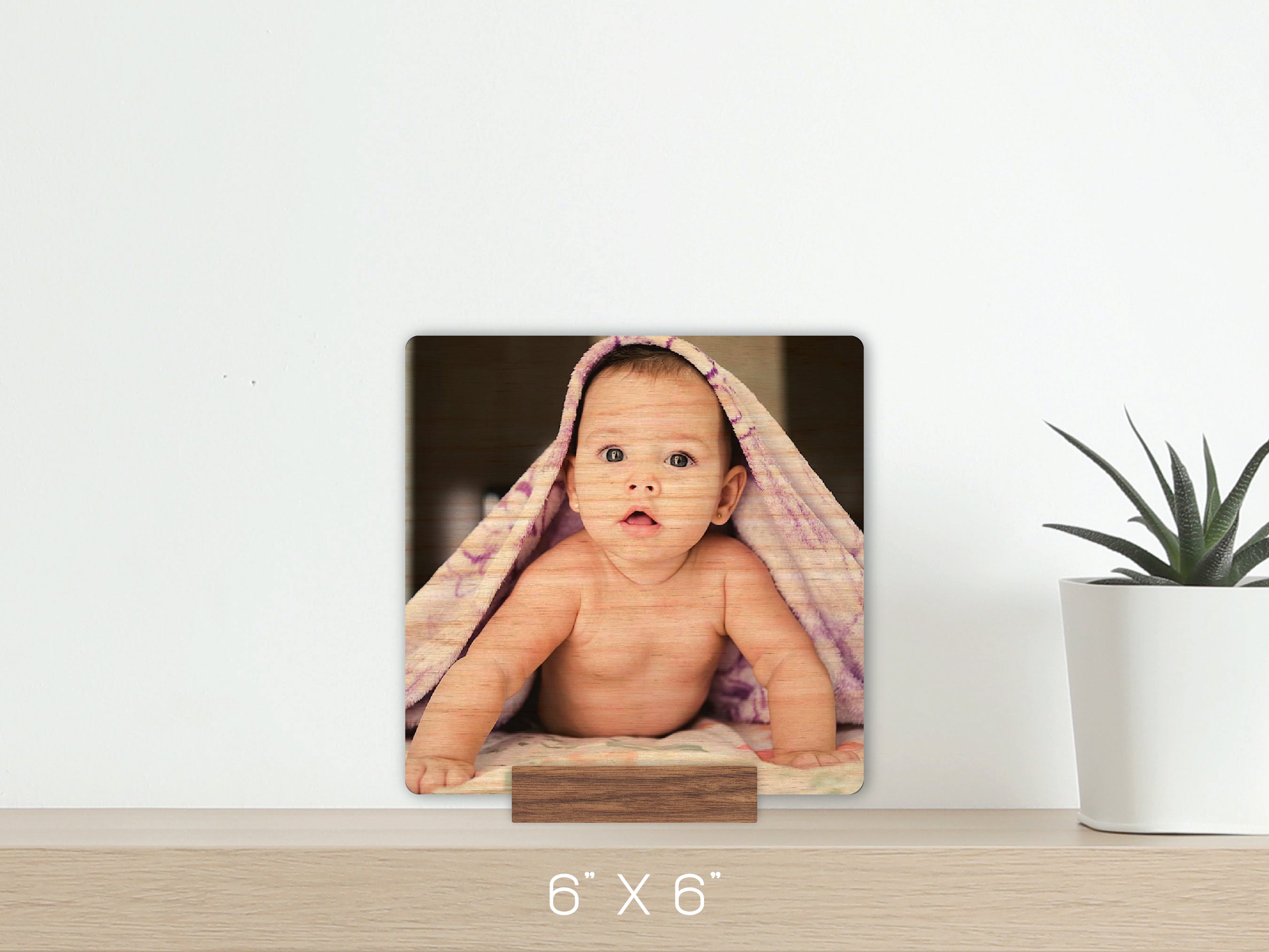 6x6 Wood Photo with Stand - 0
