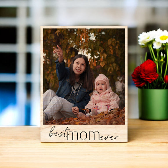 Mother's Day Vintage Wood Photo - Best Mom Ever