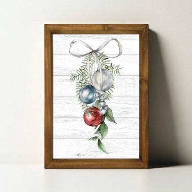 Christmas Spirit Ornaments Wood Sign