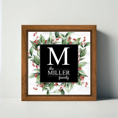 Buy black Christmas Spirit Family Monogram Sign