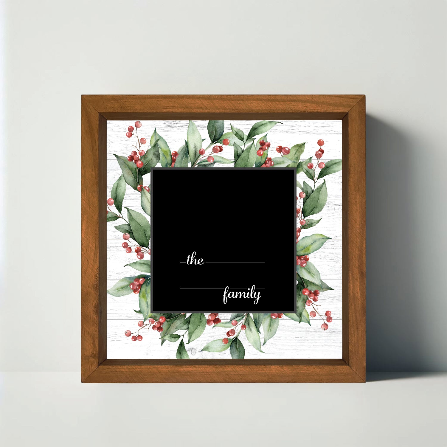 Christmas Spirit 12x12 Family Monogram Sign