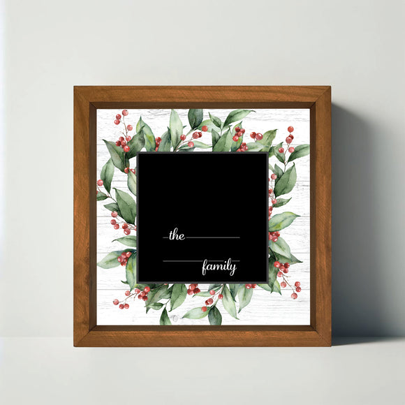 Christmas Spirit Family Monogram Sign