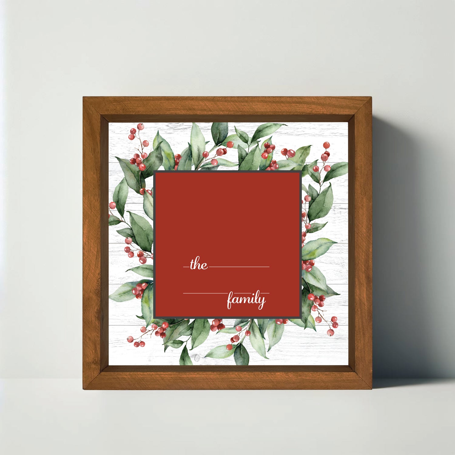 Christmas Spirit 12x12 Family Monogram Sign