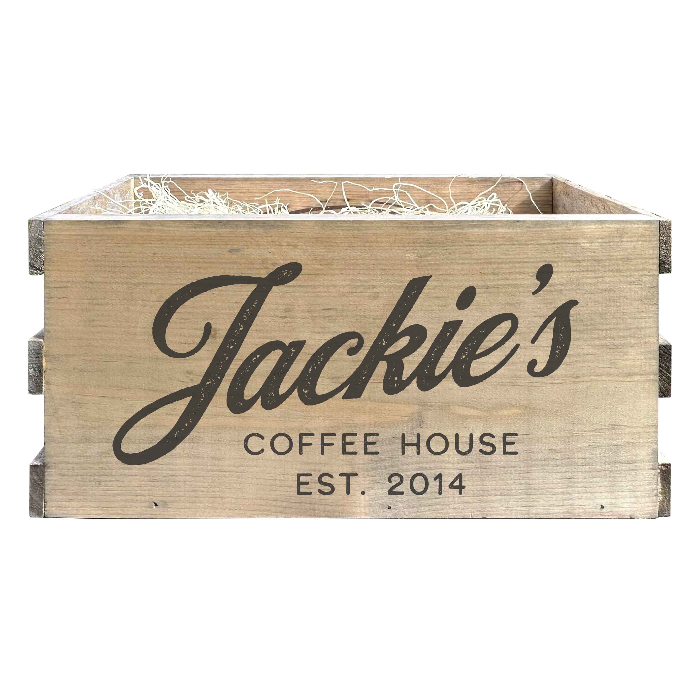 Coffee House Personalized Wood Crate