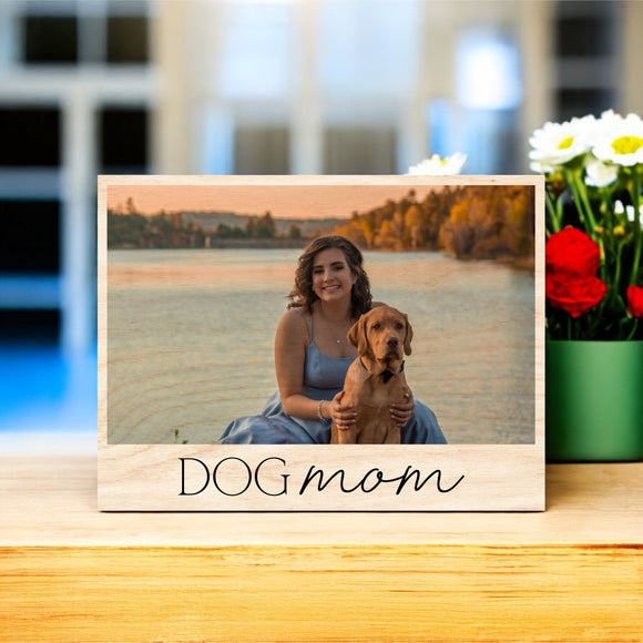 Mother's Day Vintage Wood Photo - Dog Mom