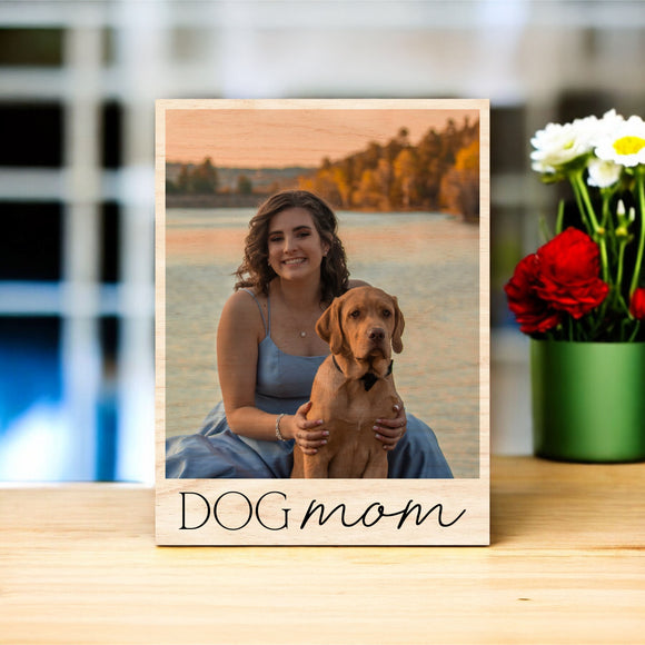 Mother's Day Vintage Wood Photo - Dog Mom