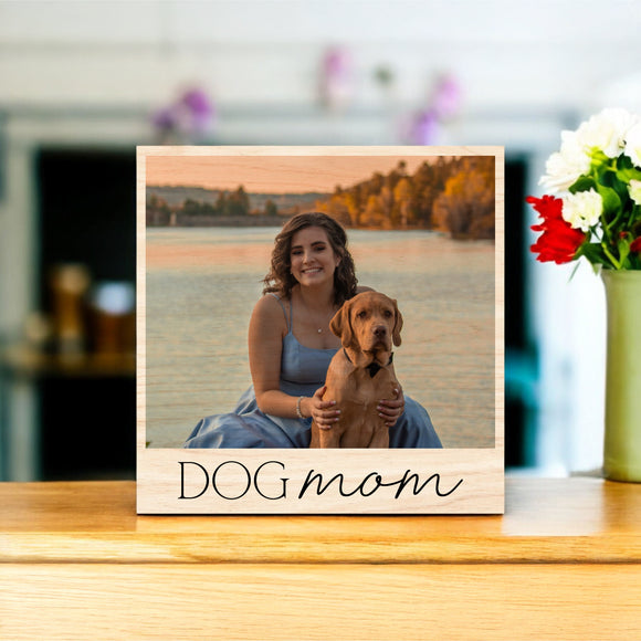 Mother's Day Vintage Wood Photo - Dog Mom