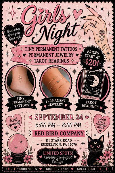 Girl's Night with Permanent Jewelry Tattoos, Tarot Readings