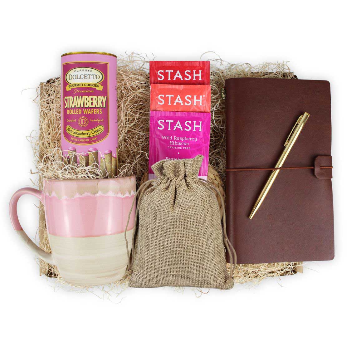 Tea Gift Box with Leather Journal and Ceramic Mug - 0
