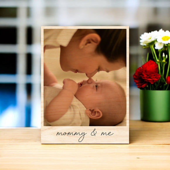 Mother's Day Vintage Wood Photo - First Mother's Day