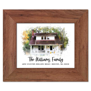 New Home Watercolor Portrait | Custom Framed Portrait from Photo