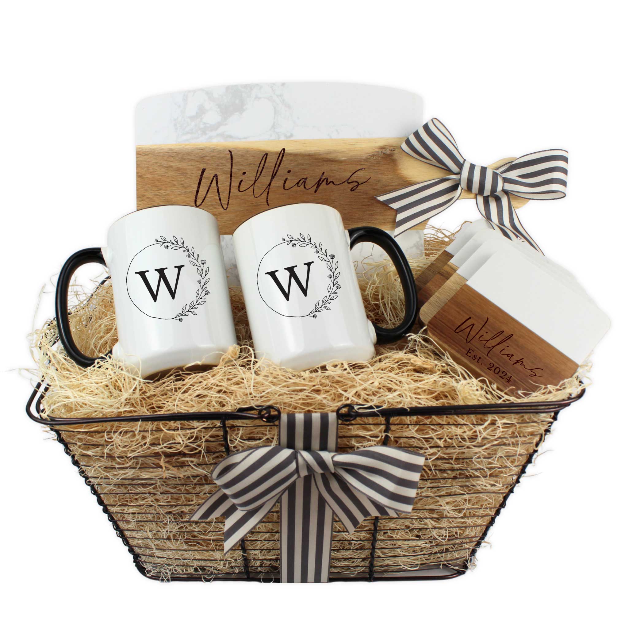 Realtor Closing Gift Basket - Marble Serving Board with Handle