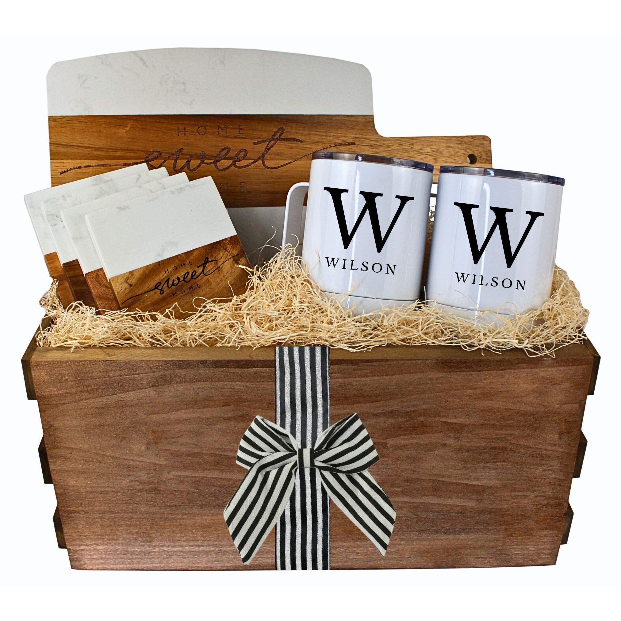 Realtor Closing Gift Basket - Marble Serving Board with Handle