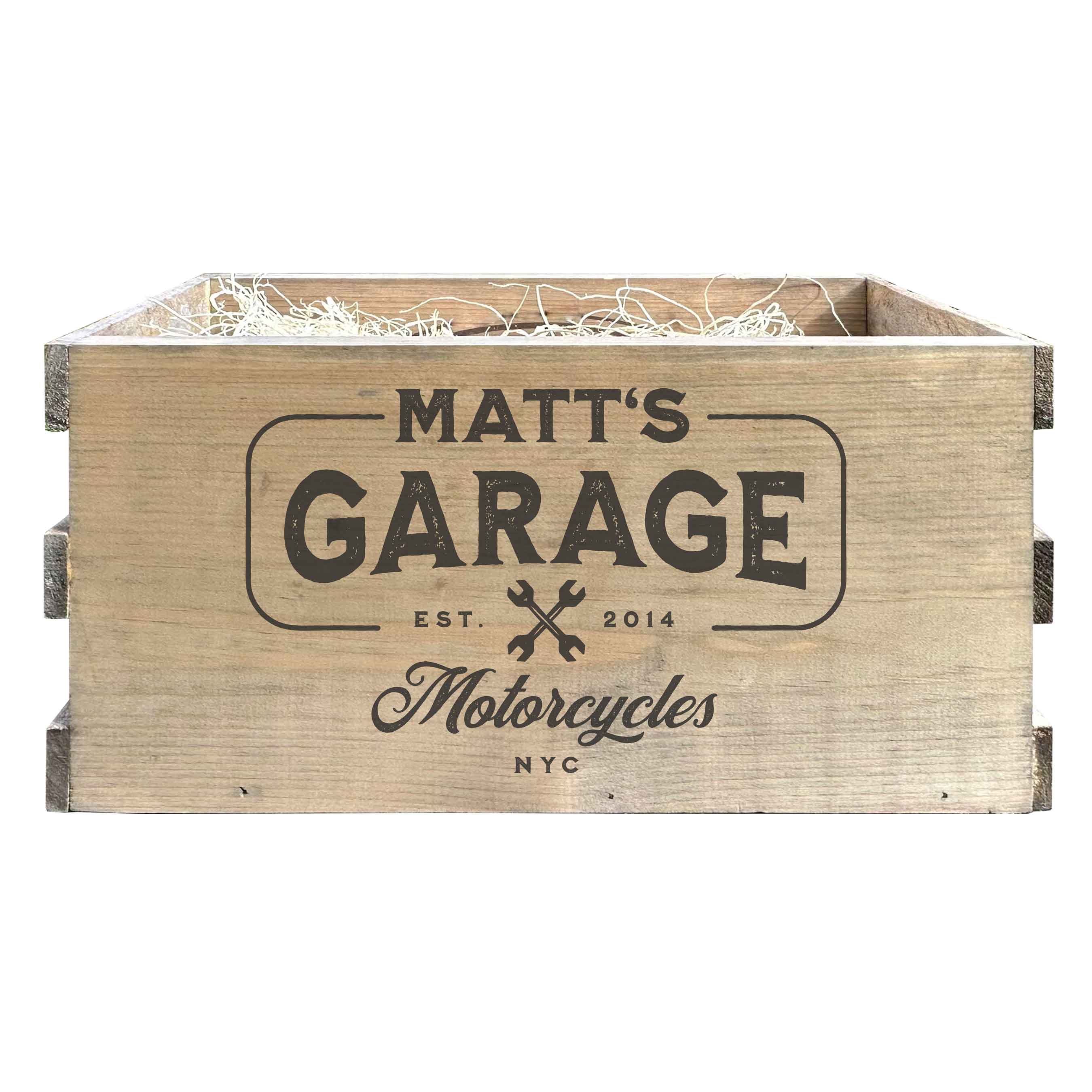 Garage Personalized Wood Crate