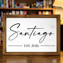 Personalized Last Name Monogram Sign, 12x17 Framed Established Date Wall Decor-1