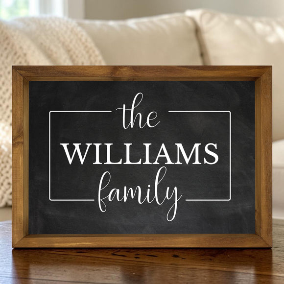 Custom Last Name Monogram Wall Decor, 12x17 Framed Established Date Sign
