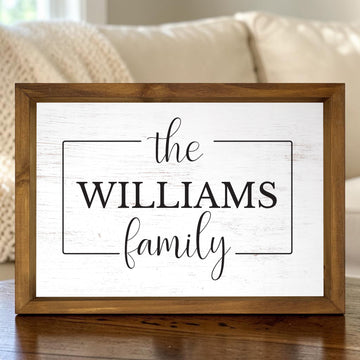 Custom Last Name Monogram Wall Decor, 12x17 Framed Established Date Sign