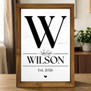 Personalized Family Name Monogram Plaque, 12x17 Framed Wood Wall Art-1