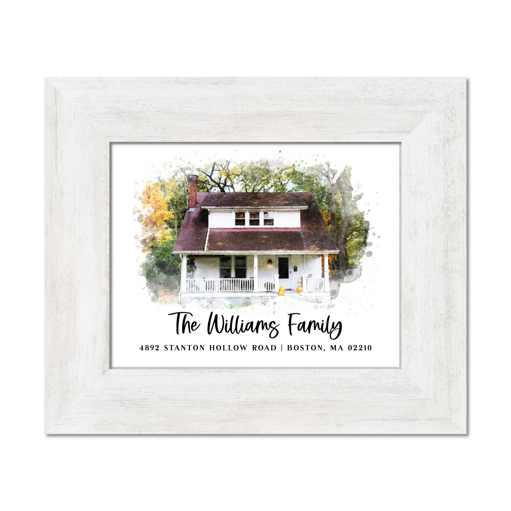 Realtor Closing Gift - Wood Framed Watercolor Home Print