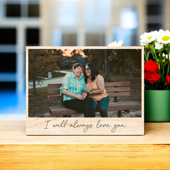Mother's Day Vintage Wood Photo - I Will Always Love You