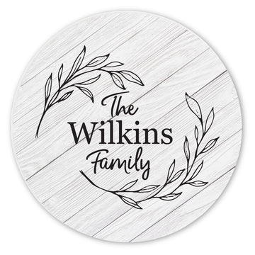 Personalized Family Monogram Wreath Ceramic Coaster Set - 0