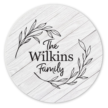 Personalized Family Monogram Wreath Ceramic Coaster Set - 0