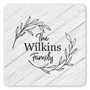 Personalized Family Monogram Wreath Ceramic Coaster Set-1