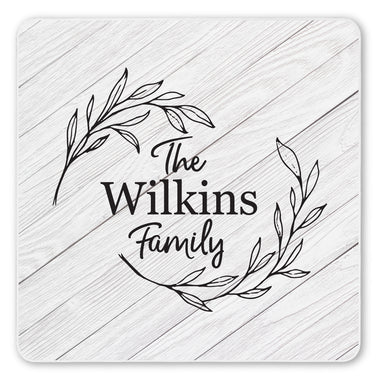 Personalized Family Monogram Wreath Ceramic Coaster Set